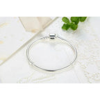 Exquisite 925 Sterling Silver Snake Chain Bangle & Bracelet | Luxury Jewelry 17 22Cm Pas902 Charm Bracelets