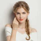 Genuine 925 Sterling Silver Luxury Evil Eye Tennis Bracelet Blue Cubic Zircon Crystal Accent Jewelry Scb002 Bracelets