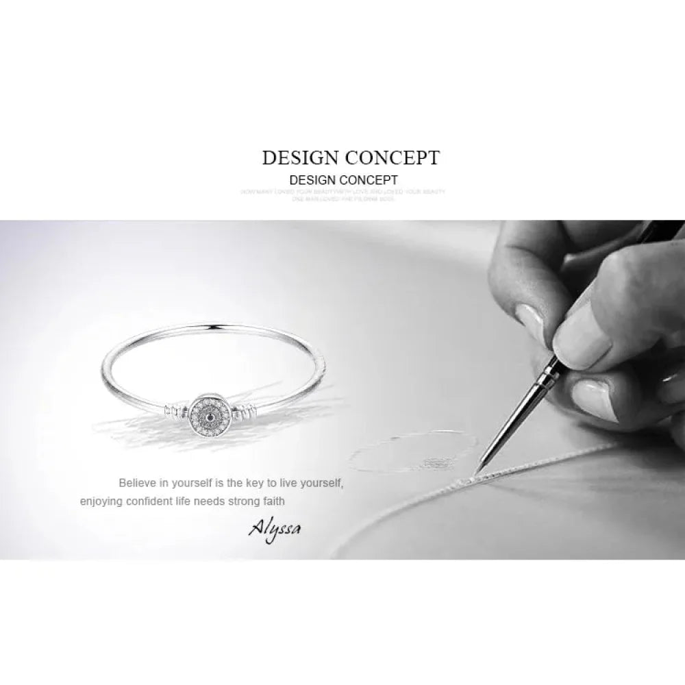 925 Sterling Silver Snake Chain Bangle & Bracelet Pave Setting CZ for Women Pendant Charm Bead DIY Luxury jewellery