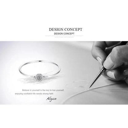 925 Sterling Silver Snake Chain Bangle & Bracelet Pave Setting CZ for Women Pendant Charm Bead DIY Luxury jewellery