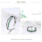 Breathtaking 925 Sterling Silver Double Circle Black Clear Cz Stackable Ring Rings