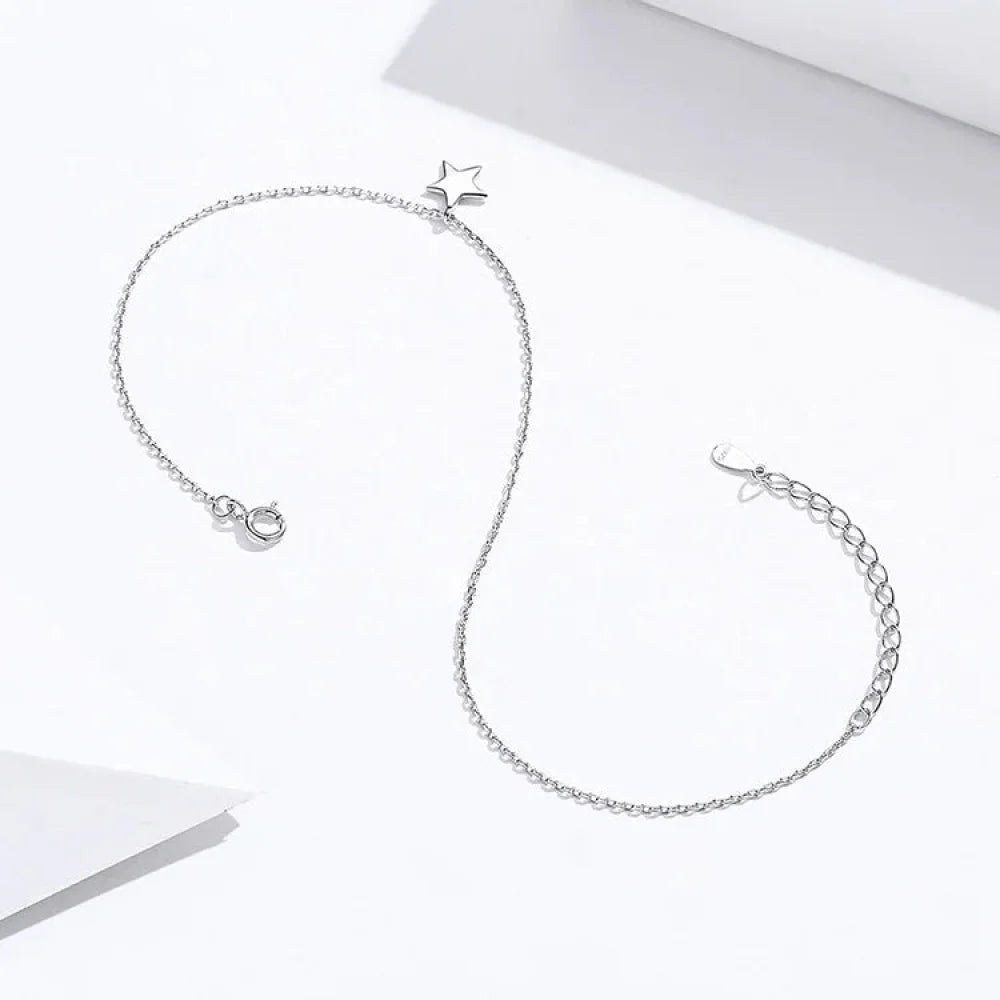 Simple Essential Bead Link Anklets - 925 Sterling Silver Bracelet for Foot jewellery