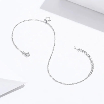 Simple Essential Bead Link Anklets - 925 Sterling Silver Bracelet for Foot jewellery