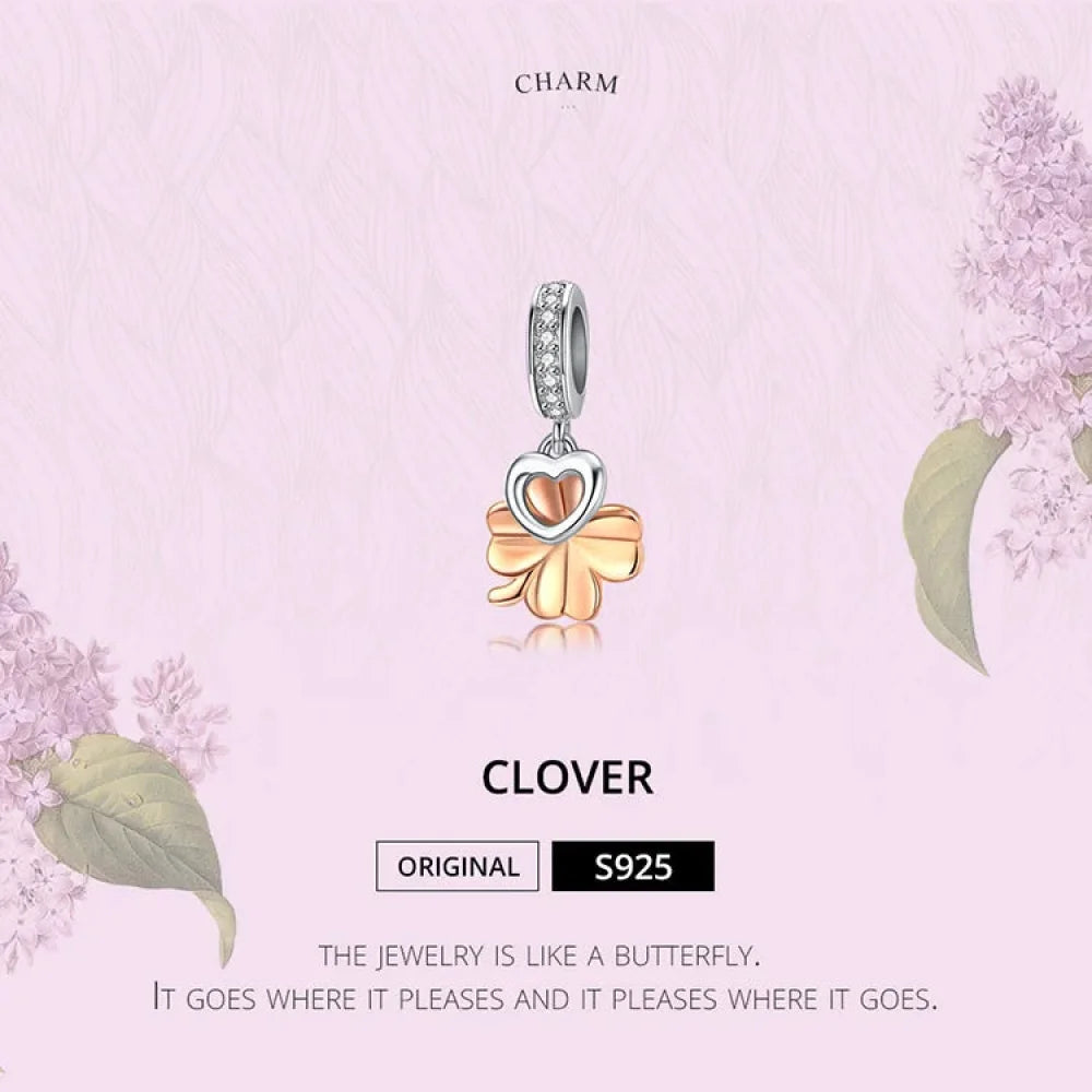 925 Sterling Silver Gardon Lucky Clover Charm - SCC1238 - Charms
