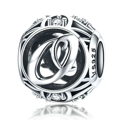925 Sterling Silver Alphabet Charms - A to Z Letter Collection for DIY jewellery Making - Alphabet-O