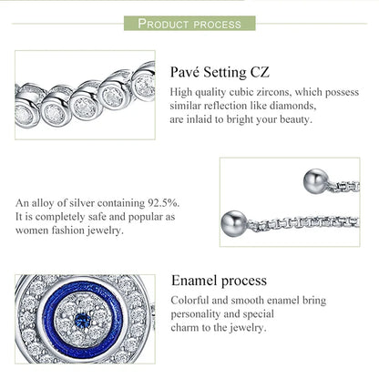Shimmering Evil Eye Sterling Silver Tennis Bracelet - Bracelets