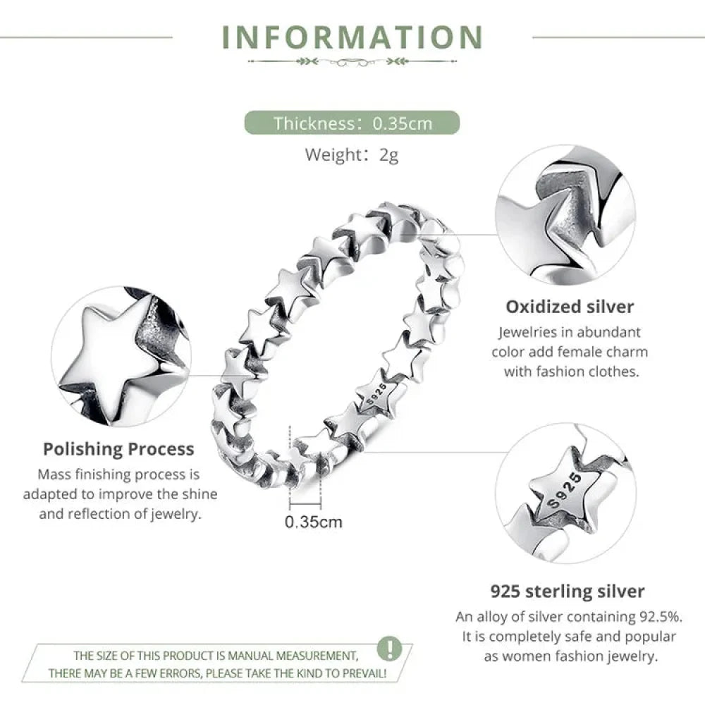 925 Sterling Silver Star Ring - Elegant Wedding jewellery for Women - Rings