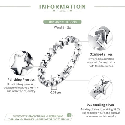 925 Sterling Silver Star Ring - Elegant Wedding jewellery for Women - Rings