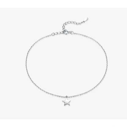 Simple Star Silver Anklet | 925 Sterling Bracelet for Women | Fashion Foot jewellery SCT009 - Anklets