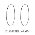 Stylish 925 Sterling Silver Large Hoop Earrings for Women Trendy Circle Endless Huggie Big Hoops (30/40mm) 40Mm