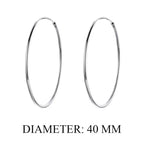Stylish 925 Sterling Silver Large Hoop Earrings for Women Trendy Circle Endless Huggie Big Hoops (30/40mm) 40Mm