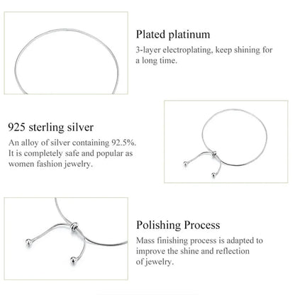 Stylish 925 Sterling Silver Adjustable Snake Charm Anklet - SCT016 - Anklets
