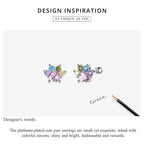 925 Sterling Silver Star And Butterfly Stud Earrings Delicate Fine Jewelry