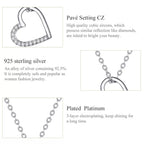 Genuine 925 Sterling Silver The Shape Of Love Chain Necklace For Women Fine Jewelry 18.11’’ Collar Necklaces