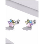 925 Sterling Silver Star And Butterfly Stud Earrings Delicate Fine Jewelry