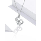 Sterling Silver Forever Love Heart Pendant Necklace With Cubic Zirconia Women’S Necklaces