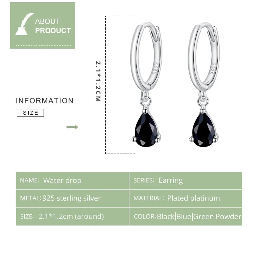 Exquisite ISHWAR Water Drop Earrings | 925 Sterling Silver | 4 Colors | Statement jewellery SCE1018