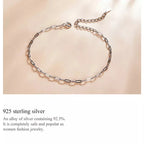 925 Sterling Silver Gold Cable Chain Bracelet | Hollow Link Women’S Fashion Jewelry Scb221 Bracelets