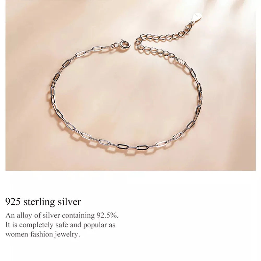 925 Sterling Silver Gold Cable Chain Bracelet | Hollow Link Women’s Fashion jewellery SCB221 - Bracelets