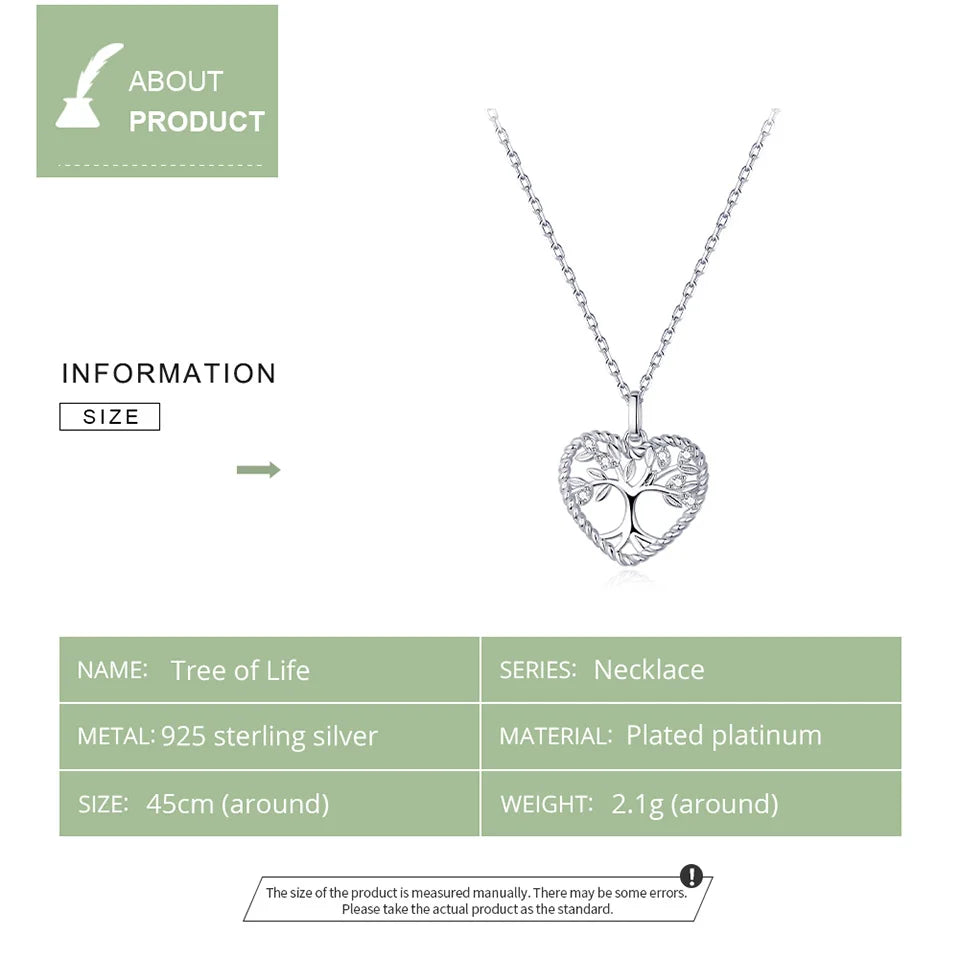 Heart of Nature Sterling Silver Tree Life Pendant Necklace - Necklaces