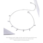 Authentic 925 Sterling Silver Minimalism Tassel Chain Anklet for Women Anklets