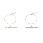 925 Sterling Silver Gold Cable Chain Bracelet | Hollow Link Women’S Fashion Jewelry Scb221 Bracelets