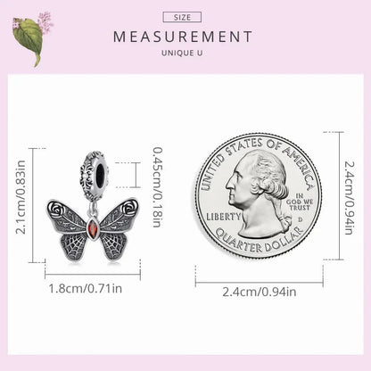 Vintage Butterfly Charm - Sterling Silver Pendant for Bracelets & DIY jewellery - Charms