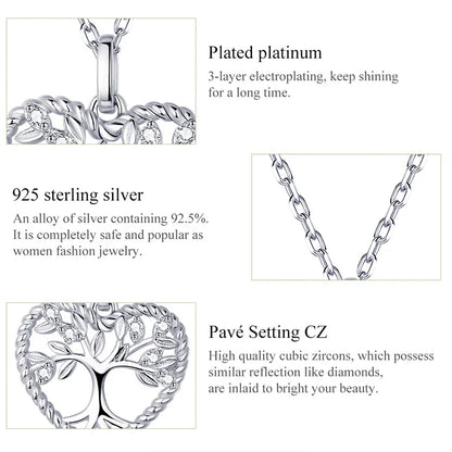 Heart of Nature Sterling Silver Tree Life Pendant Necklace - Necklaces
