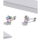 925 Sterling Silver Star And Butterfly Stud Earrings Delicate Fine Jewelry