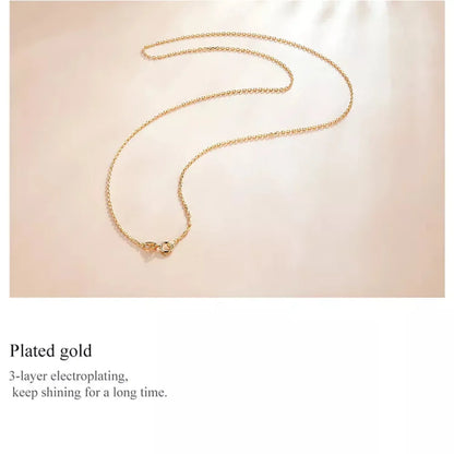 Authentic Gold Color 925 Sterling Silver Basic Cable Chain Necklace - SCA016 - Necklaces