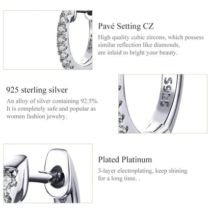 14K Gold Plated 925 Sterling Silver Cubic Zirconia Cuff Earrings - Trendy and Chic