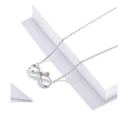 Delicate Rose: Sterling Silver Choker Necklace with Infinity Design - Necklaces