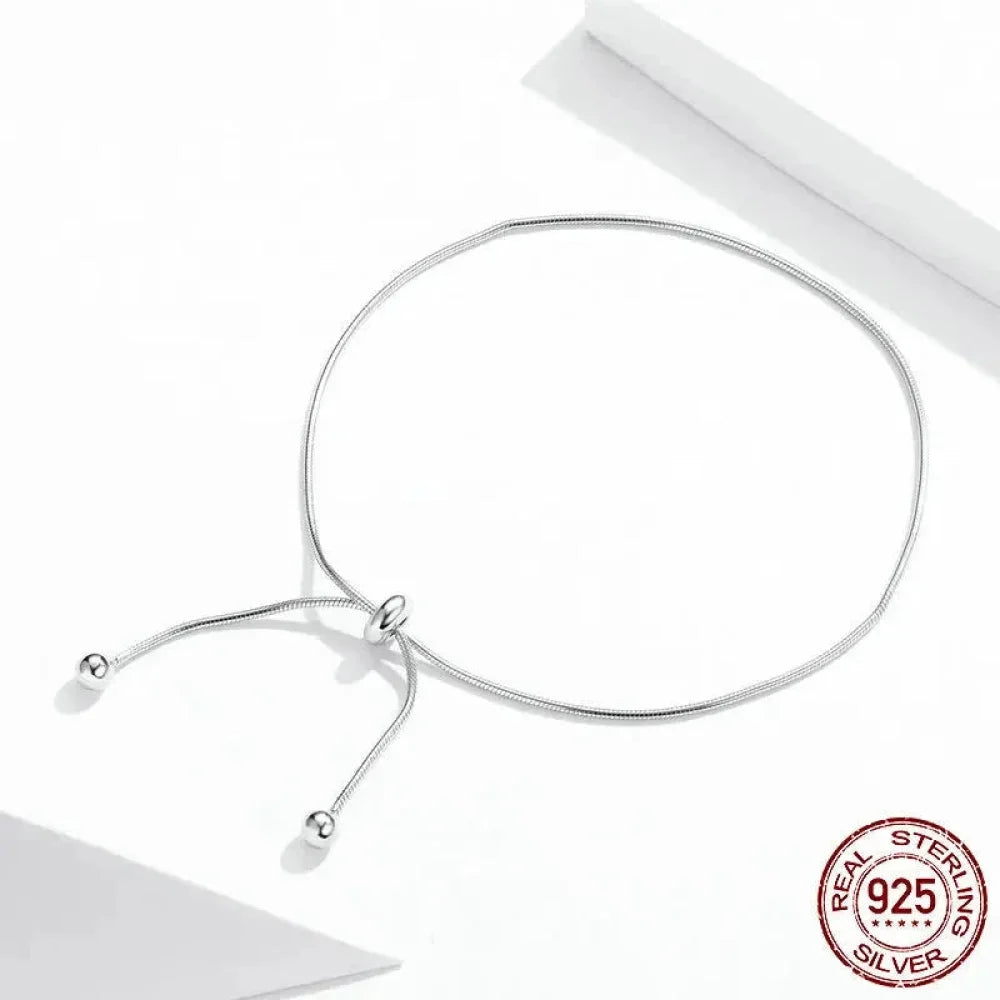 Stylish 925 Sterling Silver Adjustable Snake Charm Anklet - SCT016 - Anklets