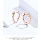 Genuine Sterling Silver Hoop Earrings Elegant Rose Gold Color Women’s Fashion jewelry SCE808