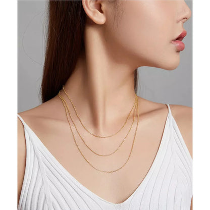 Timeless Elegance: 925 Sterling Silver Adjustable Necklace Chain for Women - Necklaces