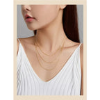 Authentic Gold Color 925 Sterling Silver Basic Cable Chain Necklace Sca016 Necklaces