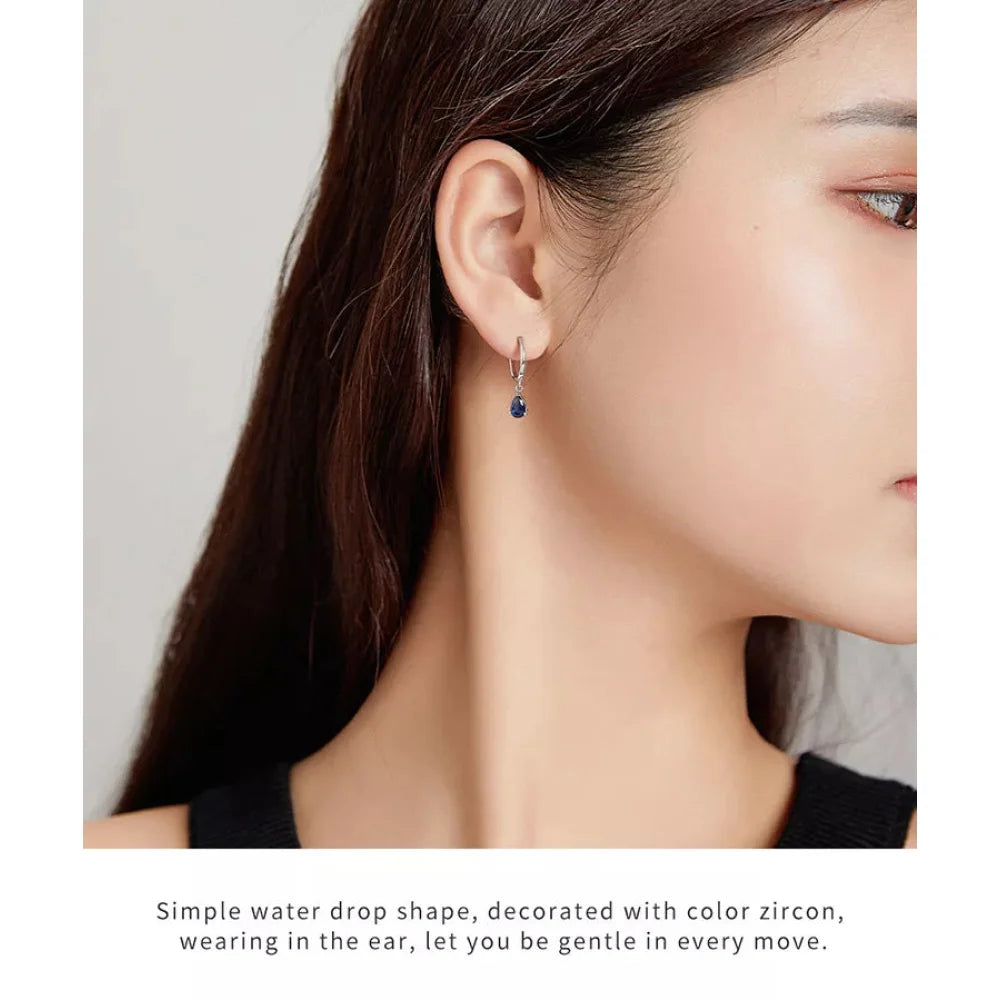 Exquisite ISHWAR Water Drop Earrings | 925 Sterling Silver | 4 Colors | Statement jewellery SCE1018