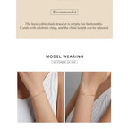 925 Sterling Silver Gold Cable Chain Bracelet | Hollow Link Women’S Fashion Jewelry Scb221 Bracelets