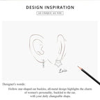 925 Sterling Silver Starlike Earrings Minimalist Star Shape Ear Buckle for Women Fashion jewelry SCE1136 Hoop