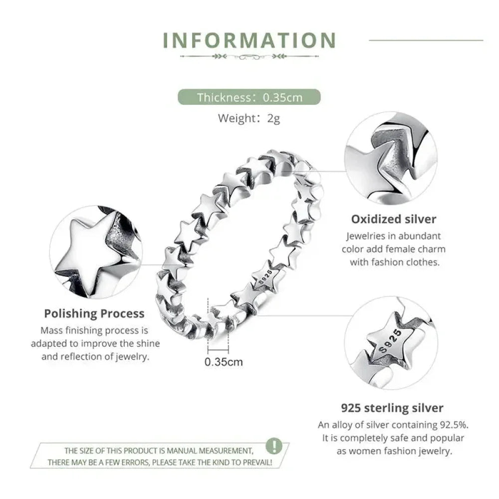 925 Sterling Silver Star Ring - Elegant Wedding jewellery for Women - Rings