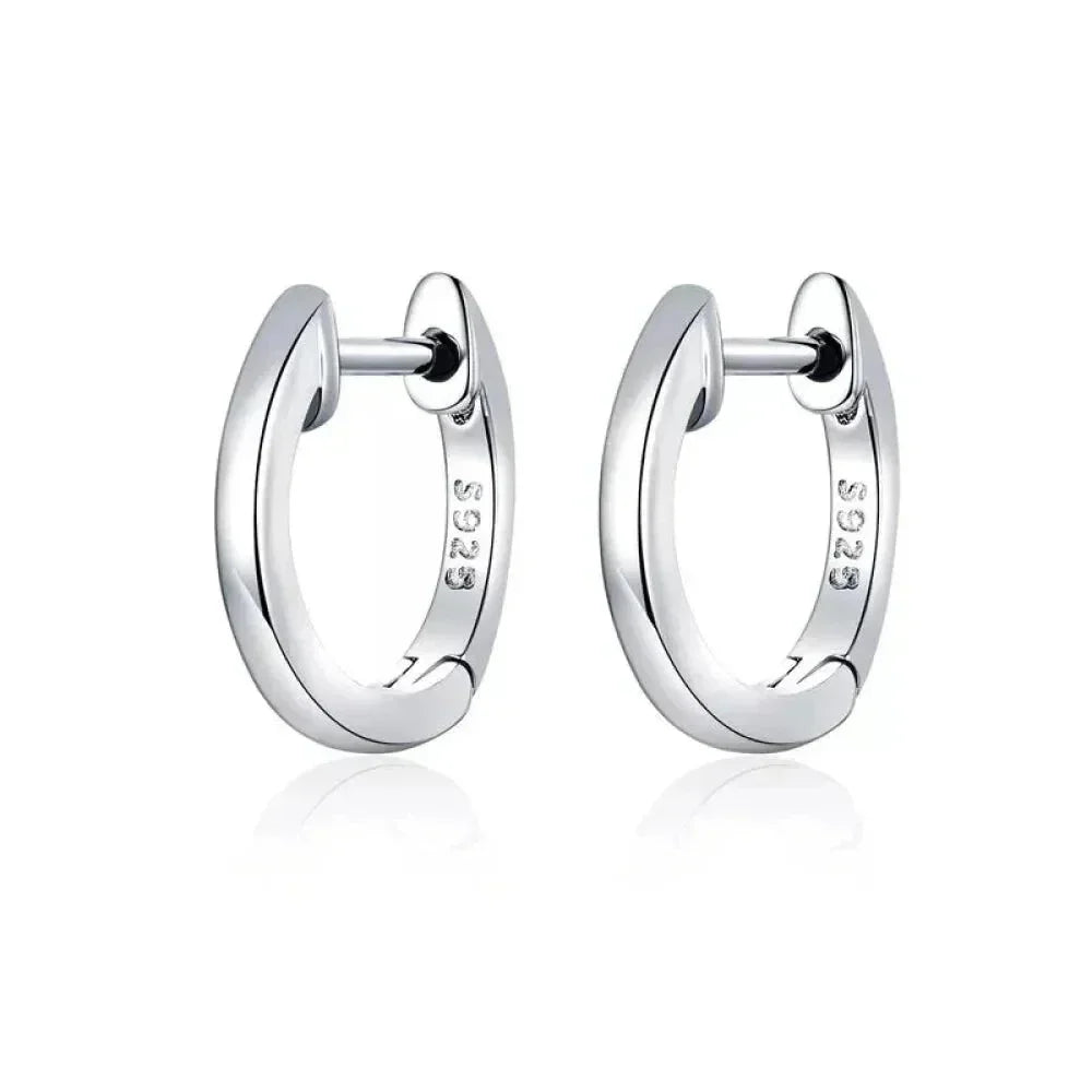 Genuine Sterling Silver Hoop Earrings Elegant Rose Gold Color Women’s Fashion jewelry SCE808