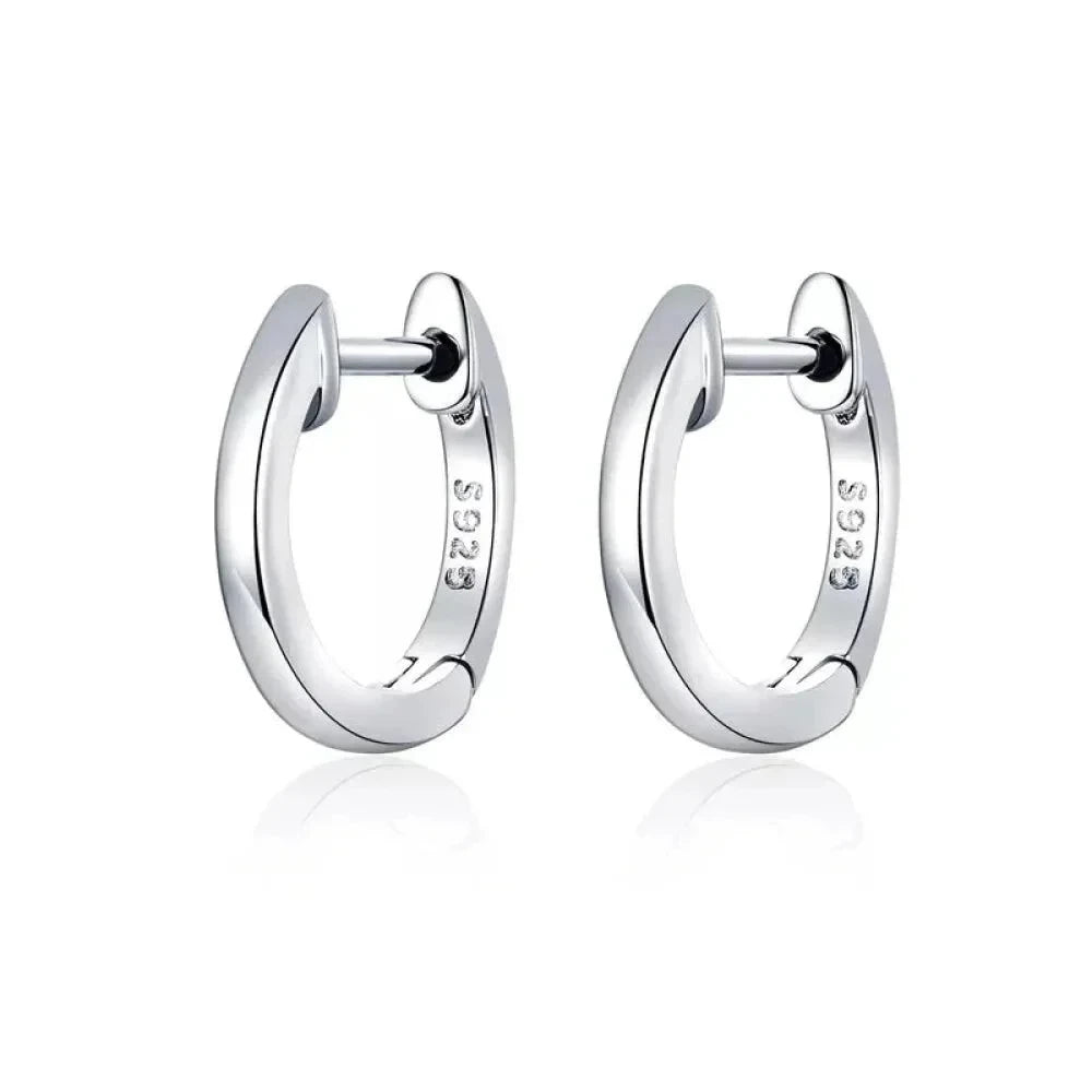 Genuine Sterling Silver Hoop Earrings - Elegant Rose Gold Color - Women’s Fashion jewellery SCE808