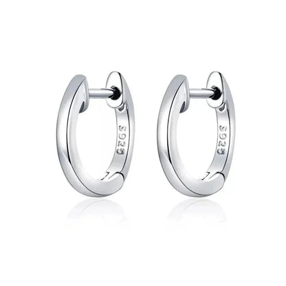 Genuine Sterling Silver Hoop Earrings - Elegant Rose Gold Color - Women’s Fashion jewellery SCE808