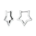 925 Sterling Silver Starlike Earrings Minimalist Star Shape Ear Buckle for Women Fashion jewelry SCE1136 Hoop