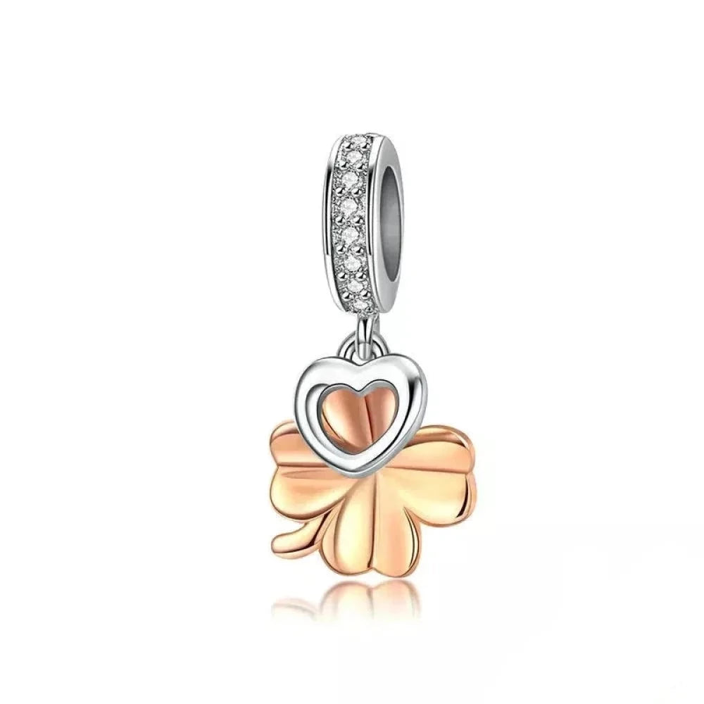 925 Sterling Silver Gardon Lucky Clover Charm - SCC1238 - Charms