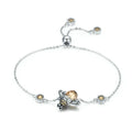 Sterling Silver Dancing Bee Bracelet With Crystal Women’S Chain Link Bracelets