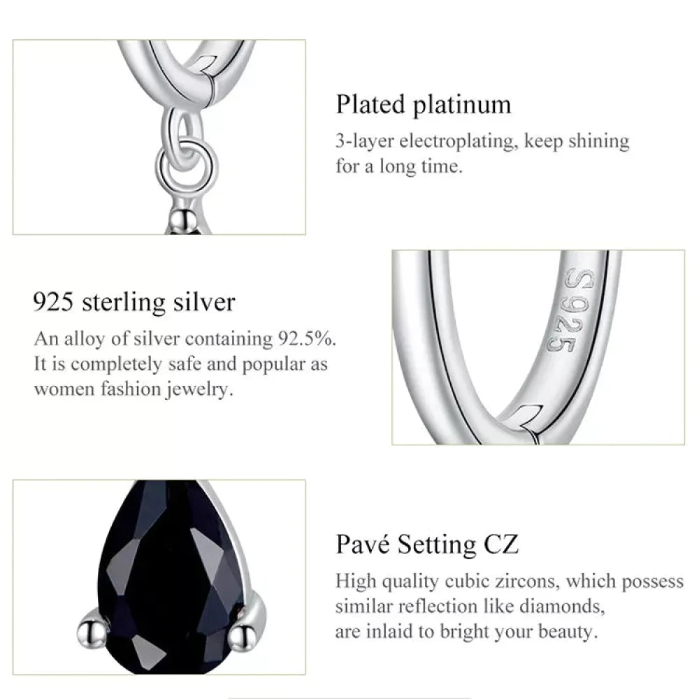 Exquisite ISHWAR Water Drop Earrings | 925 Sterling Silver | 4 Colors | Statement jewellery SCE1018