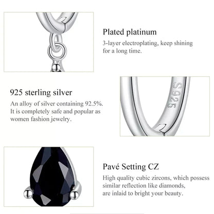 Exquisite ISHWAR Water Drop Earrings | 925 Sterling Silver | 4 Colors | Statement jewellery SCE1018