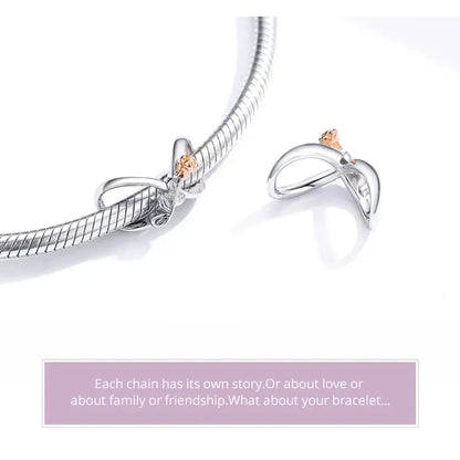 925 Sterling Silver Clear 5A Crystal Collection Family Heart Cross Charm Beads for Bracelet & Necklace Pendant - Charms