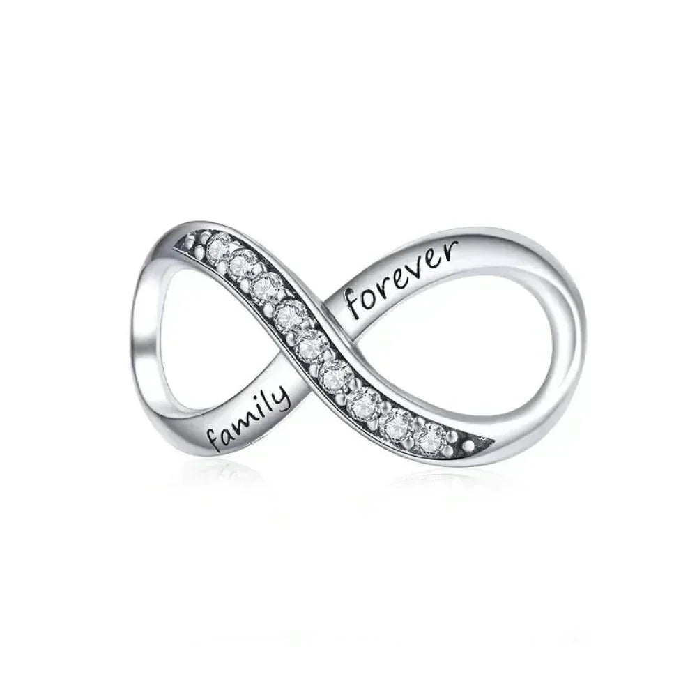 925 Sterling Silver Clear 5A Crystal Collection Family Heart Cross Charm Beads For Bracelet & Necklace Pendant Scc1146